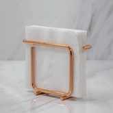 Porta Guardanapos de Papel Pequeno Design Moderno Aço Rose Gold - Ela Decora